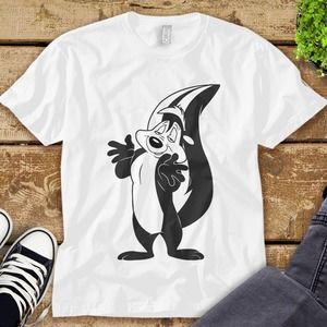 Looney Tunes Pepe Le Pew Retro Portrait T-Shirt Unisex Tee Adult T-shirt